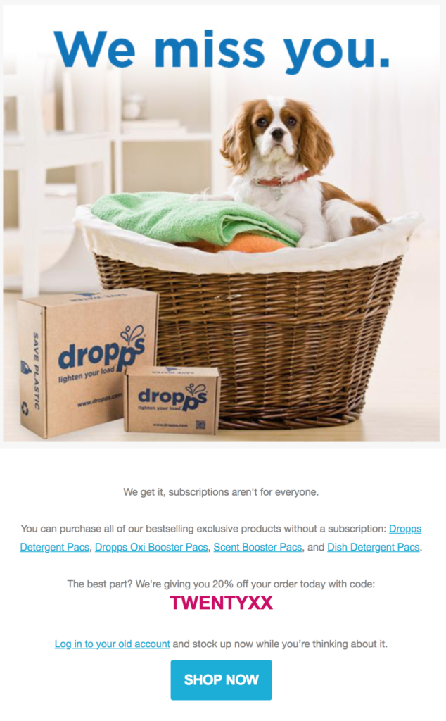 dropps cancel subscription