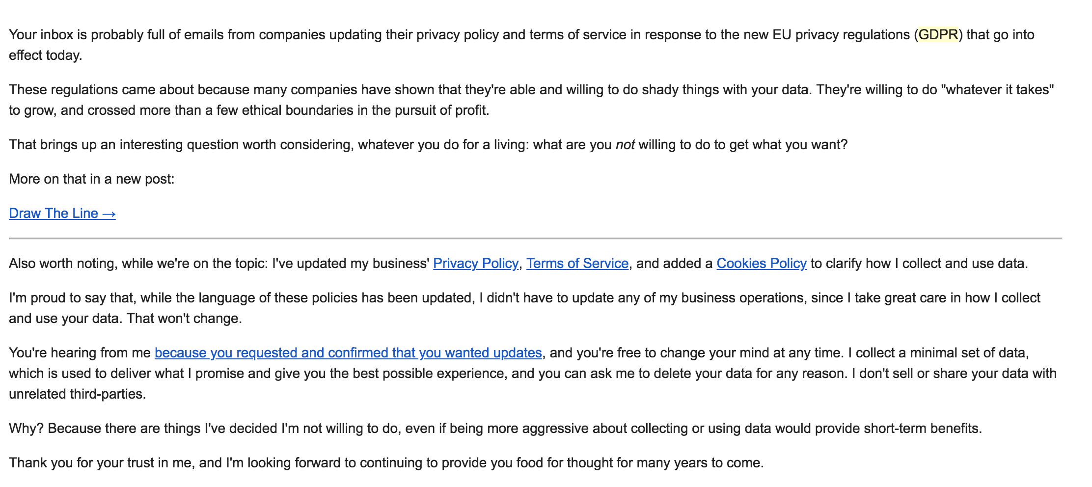 josh kaufman gdpr email
