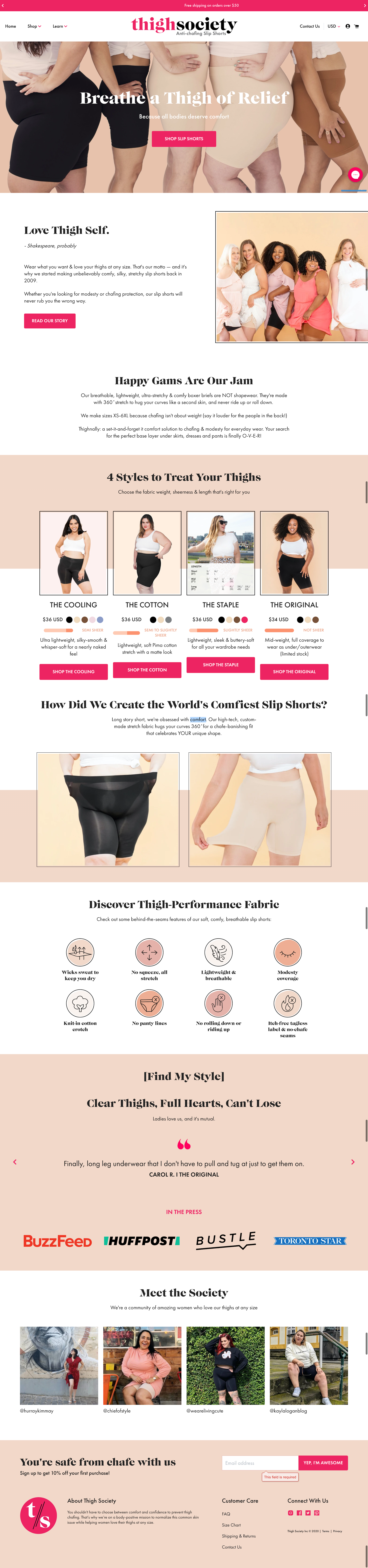 Thigh Society Homepage After Punchline Copy Uppercut